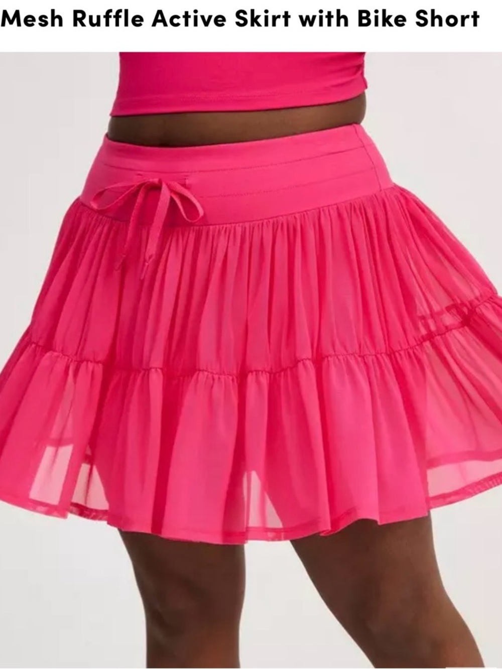 Torrid Mesh Ruffle Active Skirt with Bike Short